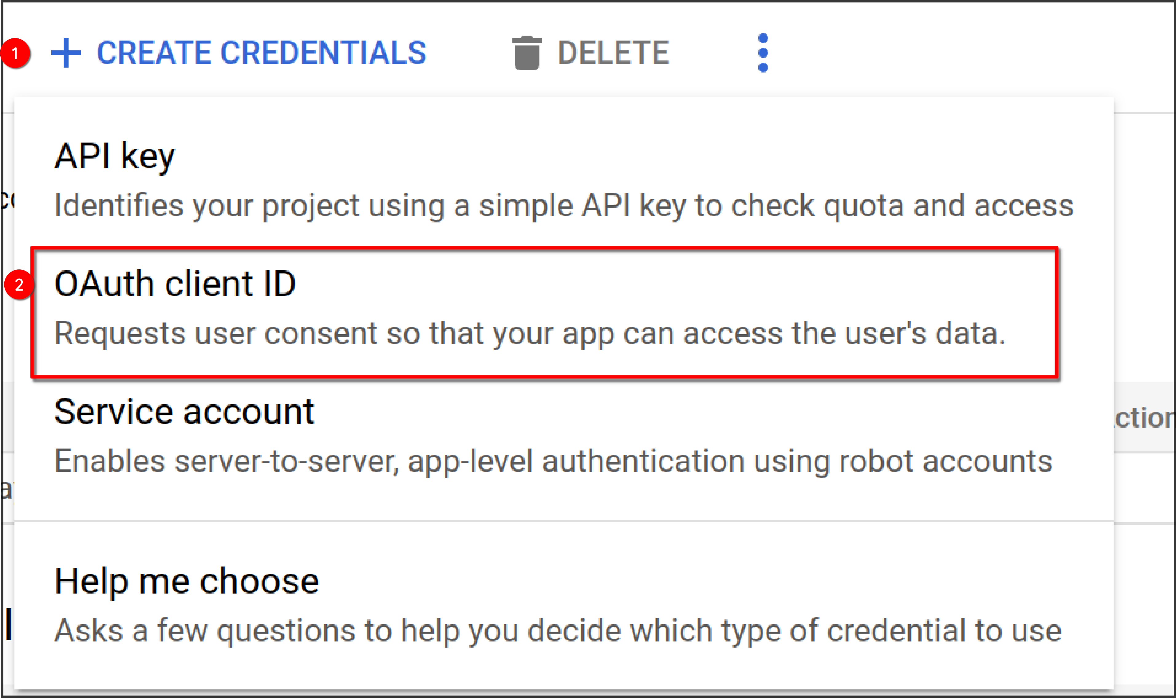 Create Credentials